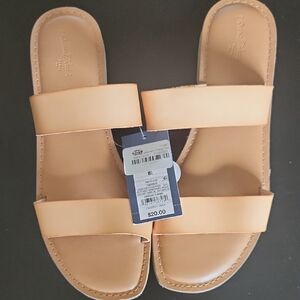 Tan Double Strap Sandals